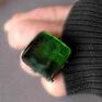 unikat ekskluzywny zielony kwarc pierścionek unikatowy handmade zieleń to pierścień