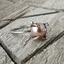 Wild pearl - atomic pink I srebrny pierścionek z perłą słodkowodną delikatny