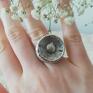 Atelier Cykada posrebrzana biżuteria duży pierścień w stylu boho pierścionek