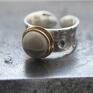 Srebrny pierścionek z krzemieniem pasiastym/ rozmiar 14 krzemień pasiasty elegancki
