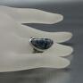 pierścionek "Amandil" - srebro płaska obrączka pietersite minerał