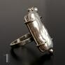 szare regulowany mist srebrny pierścionek z biwa prezent perła