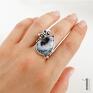 dendrytowy anemone srebrny pierścień z agatem agat pierścionek