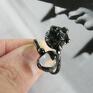 srebrne regulowany pierścionek z miedzi: z kryształm i pomysł na prezent duży miedź