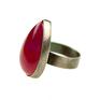 Srebrny pierścień z różowym agatem Carmen a846 brazylijski różowy agat
