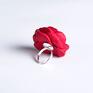 FloweRing - kwiatowy pierścionek - czerwony - satyna