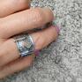 Zofia Gladysz surowy diament pierścionek z diamentem z surowym srebrny pierścień szeroki