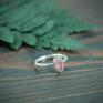 oczko z turmalinu srebrny pierścionek flora z różowym turmalinem