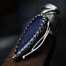 srebro oksydowane pierścień z lapis lazuli regulowana obrączka