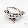 miechunka pearly husk srebrny pierścionek z perłami perły