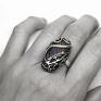 biżuteria pierścień z owalnym labradoryt srebro