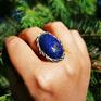 Srebrny pierścień z Lapisem - rękodzieło lapis lazuli ekskluzywna biżuteria