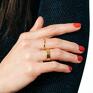 Bijoux by Marzena Bylicka pozłacany pierścionek z kulkami srebro złocone