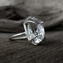 Cristal srebrny z diamentem - diament herkimer pierścionek zaręczynowy