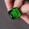 Zielony kwarc pierścionek unikatowy handmade Zieleń to kolor nadziei unikat ekskluzywny