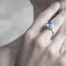 niebieskie pierścionek evra białe złoto 585/naturalny zaręczynowy