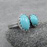 frapujące owal twins ring - double turquoise boho