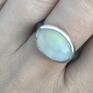 trendy przepiękny kamień księżycowy o widocznym wewnętrznym srebrny pierścionek