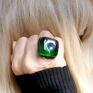 Zielony kwarc pierścionek unikatowy oryginalny prezent handmade orginalny