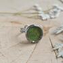 pierścionek regulowa green - z prawdziwym mchem