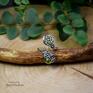 regulowany peridot, oliwin, wire wrapping, stal pierścionek perydot