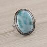 i srebro r. 11,5 1687 - srebrze pierścionek larimar