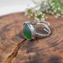 zielony pierścionek zieleń - ze szkłem
