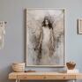 w Delikatnych Odcieniach Beżu i Bieli 40x50 cm (8 2 0043) obrazek z aniolem kobieta anioł