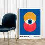 niebieski - format 61x91 cm na prezent plakat bauhaus