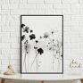 szare biało czarne kwiaty - format 50x70 cm plakat na prezent