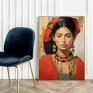 Hogstudio plakaty portret kobiety - kolorowy - format 30x40 cm czerwony plakat elegancki
