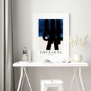 Plakat Soulages "Ne en 1919" 30x40 cm - niebieska abstrakcja (reprodukcja) 