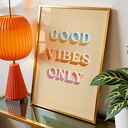 Zestaw plakatów 2x30x40 cm GOOD VIBES ONLY z kotem (set213)