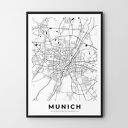 Plakat Monachium Munich mapa 50x70 cm B2