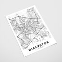 Plakat Mapa Białystok - format A4 (premium papier satynowy i nowoczesny druk)