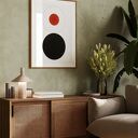 Minimalistyczny plakat koła 30x40 cm - black-red-white