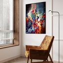 Plakat kolorowa abstrakcja w czarnej ramie - format 61x91 cm