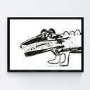 krokodyl biało-czarna z krokodylem, fajna grafika do pokju chłopca, śmieszny