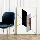 Plakat geometryczny biało-szary 30x40 cm do biura - elegancka dekoracja