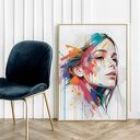 Plakat Portret twarzy - kolorowa abstrakcja, format 40x50 cm