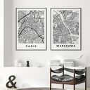 Zestaw plakatów - mapy miast - Kraków Warszawa - format 50x70 cm
