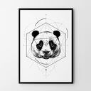 Plakat portret panda geometria - format 21x29,7 cm A4
