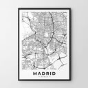Plakat mapa Madryt - format A4