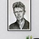 PLAKAT - DAVID BOWIE - SERIA IKONY (A3) - wykonany z oryginalnego rysunku, prezent