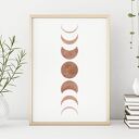 Plakat 30x40 cm Fazy Księżyca Boho - Pełnia w kolorze beżowym lub brązowym