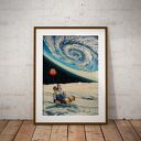 Plakat Moon Drive - Kolaż Fine Art - A3