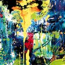 Plakat Abstrakcja fluo - format B1 70x100 cm