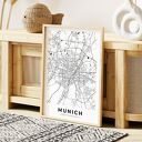 Plakat Monachium - mapa miasta 61x91 cm od Hogstudio