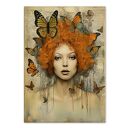 Plakat Kobieta i Motyle 50x70 cm - dekoracja do salonu na ścianę