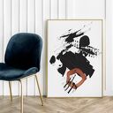Plakat abstrakcja biało-czarna z bordo 61x91 cm
